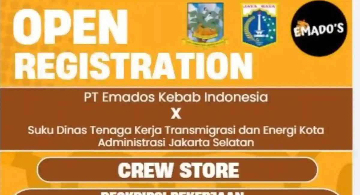 Punya Pengalaman F&B? Emado's Kebab Jakarta Selatan Buka Loker Crew Store, Ini Kualifikasinya